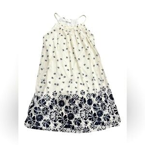 Siren Lily Size Medium Dress Womens White Tank Sleeveless Blue Floral Pleated